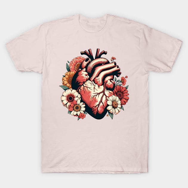 Heart with flowers T-Shirt by Art_Boys